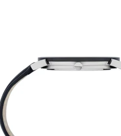 Herrenuhren|Herrenuhren*Pierre Cardin Herren Armband-Uhr analoge Quarz-Uhr mit Leder-Armband 3ATM 40mm CPI.2018 Schwarz/Silber