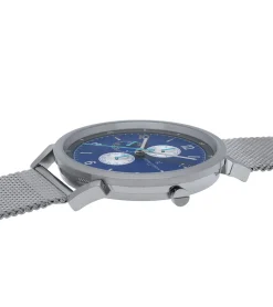 Herrenuhren|Herrenuhren*Pierre Cardin Herren Armband-Uhr mit Multi-Ziffernblatt und farblichen Akzenten analoge Quarz-Uhr mit Edelstahl-Armband 3ATM 44mm CPI.2064 Silber/Blau