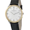 Herrenuhren|Herrenuhren*Pierre Cardin Herren Armband-Uhr in Geschenkbox analoge Quarz-Uhr mit Leder-Armband 3ATM 40mm CPI.2015 Silber/Gold/Schwarz