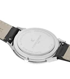 Herrenuhren|Herrenuhren*Pierre Cardin Herren Armband-Uhr in Geschenkbox analoge Quarz-Uhr mit Leder-Armband 3ATM 40mm oder 39mm Silber/Gold, Schwarz oder Silber/Schwarz