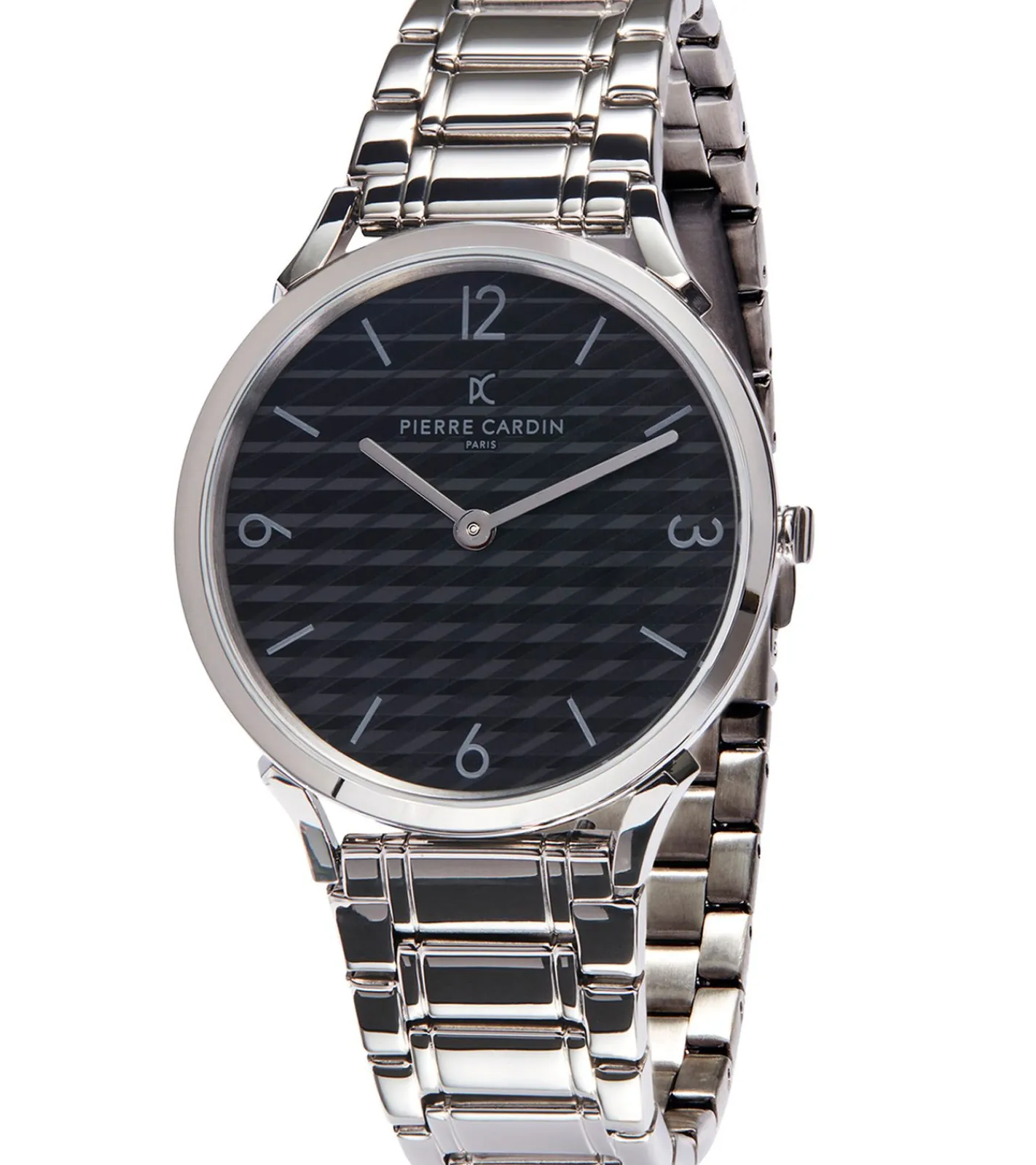 Herrenuhren|Herrenuhren*Pierre Cardin Herren Armband-Uhr mit Faltschließe analoge Quarz-Uhr mit Edelstahl-Armband 3ATM 40mm CPI.2019 Silber