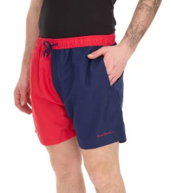 Nachtwäsche & Bademode*Pierre Cardin Herren Schwimm-Hose Badehose modische Schwimm-Shorts LA205027 Rot/Navy