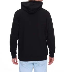 Pullover & Sweater*PLAYBOY Herren Baumwoll-Pullover Langarm-Shirt mit Kapuze Hoodie Schwarz oder Grau meliert