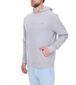 Pullover & Sweater*PLAYBOY Herren Baumwoll-Pullover Langarm-Shirt mit Kapuze Hoodie Grau