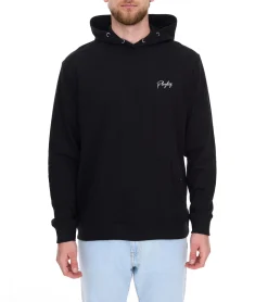 Pullover & Sweater*PLAYBOY Herren Baumwoll-Pullover Langarm-Shirt mit Kapuze Hoodie Schwarz