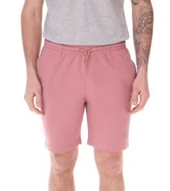 Sportunterbekleidung|Jogginghosen & Fitnessmode*PLAYBOY x DEF Herren Sweat-Shorts mit kleinem Schriftzug "CASA  " Sport-Shorts Jogger kurze Hose DFPBSH1001 Rosa