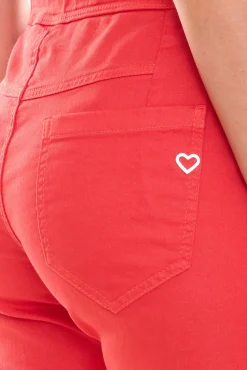 Shorts & Bermudas*PLEASE Damen Stoff-Shorts kurze Hose mit Bindeband Bermuda Sommer-Hose Rot, Weiß oder Khaki