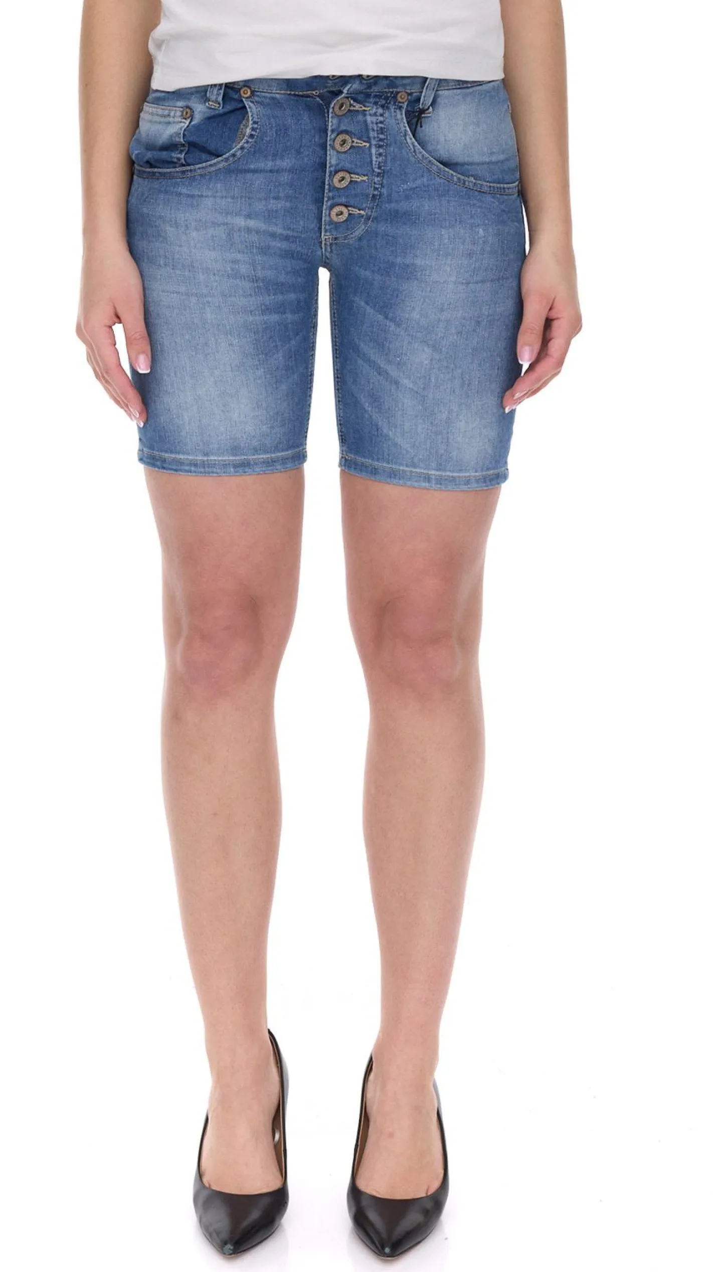 Shorts & Bermudas*PLEASE P88A Damen Jeans-Shorts stylische Denim-Hose mit Five-Pocket-Style 86741462 Blau