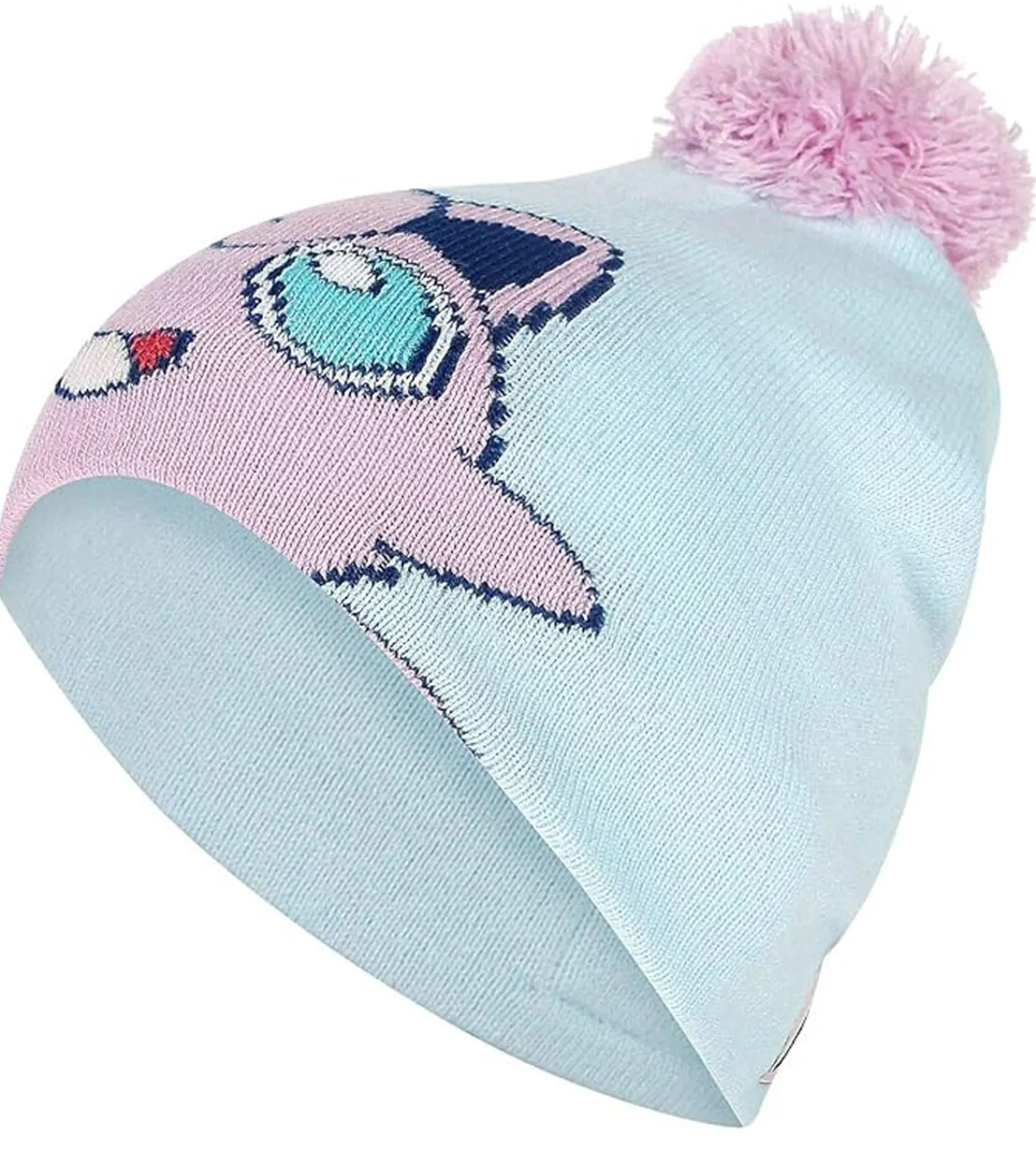 Caps & Mützen*BioworldMerch POKEMON Beanie mit Bommel im Pummeluff Design Gaming-Mütze Strick-Beanie Fan-Artikel KC160211POK Blau/Rosa