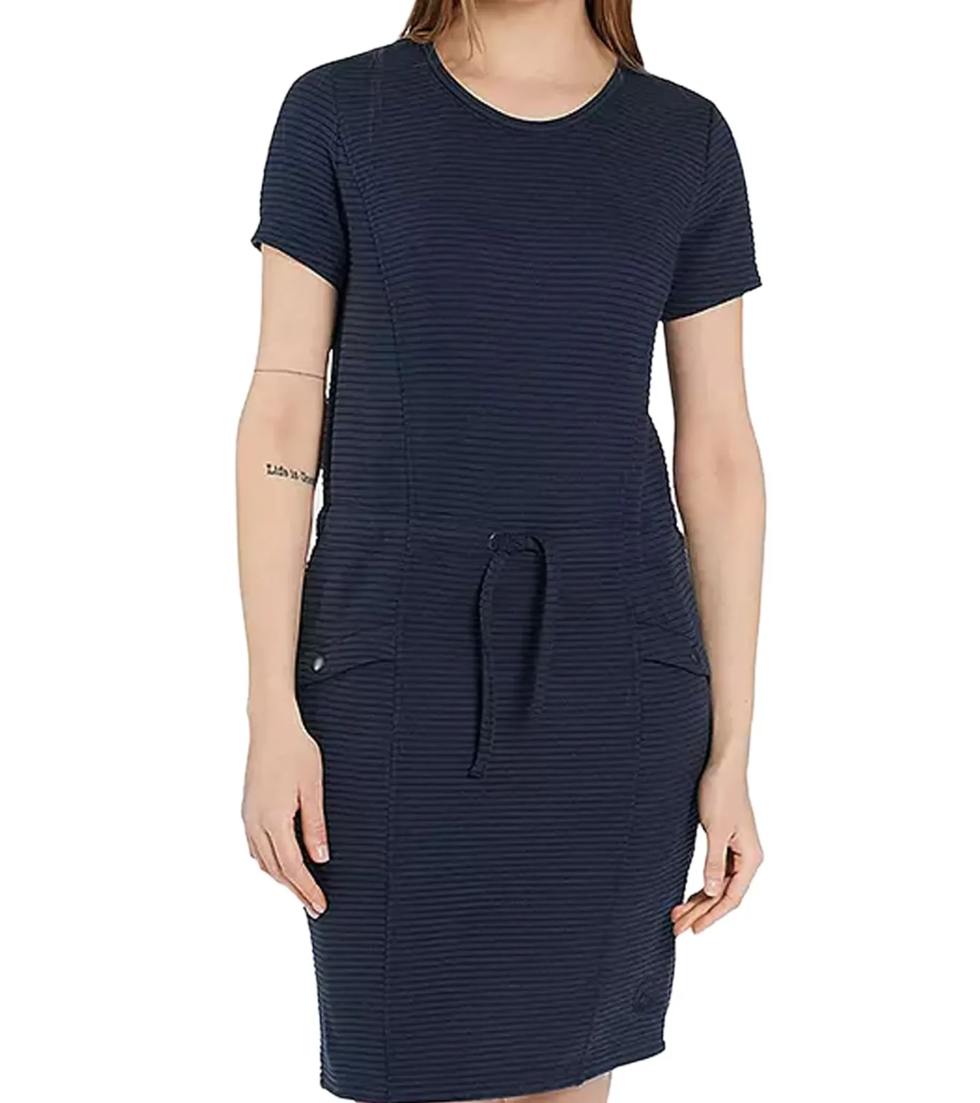 Kleider*POLARINO Damen Sommer-Kleid Mini-Kleid stylisches Shirt-Kleid Urlaubs-Kleid 24164953 Dunkelblau