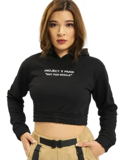 Sweater & Pullover*Project X Paris Kurzer Fleece-Hoodie zum Überziehen, schwarz