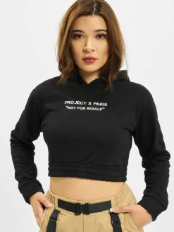 Sweater & Pullover*Project X Paris Kurzer Fleece-Hoodie zum Überziehen, schwarz