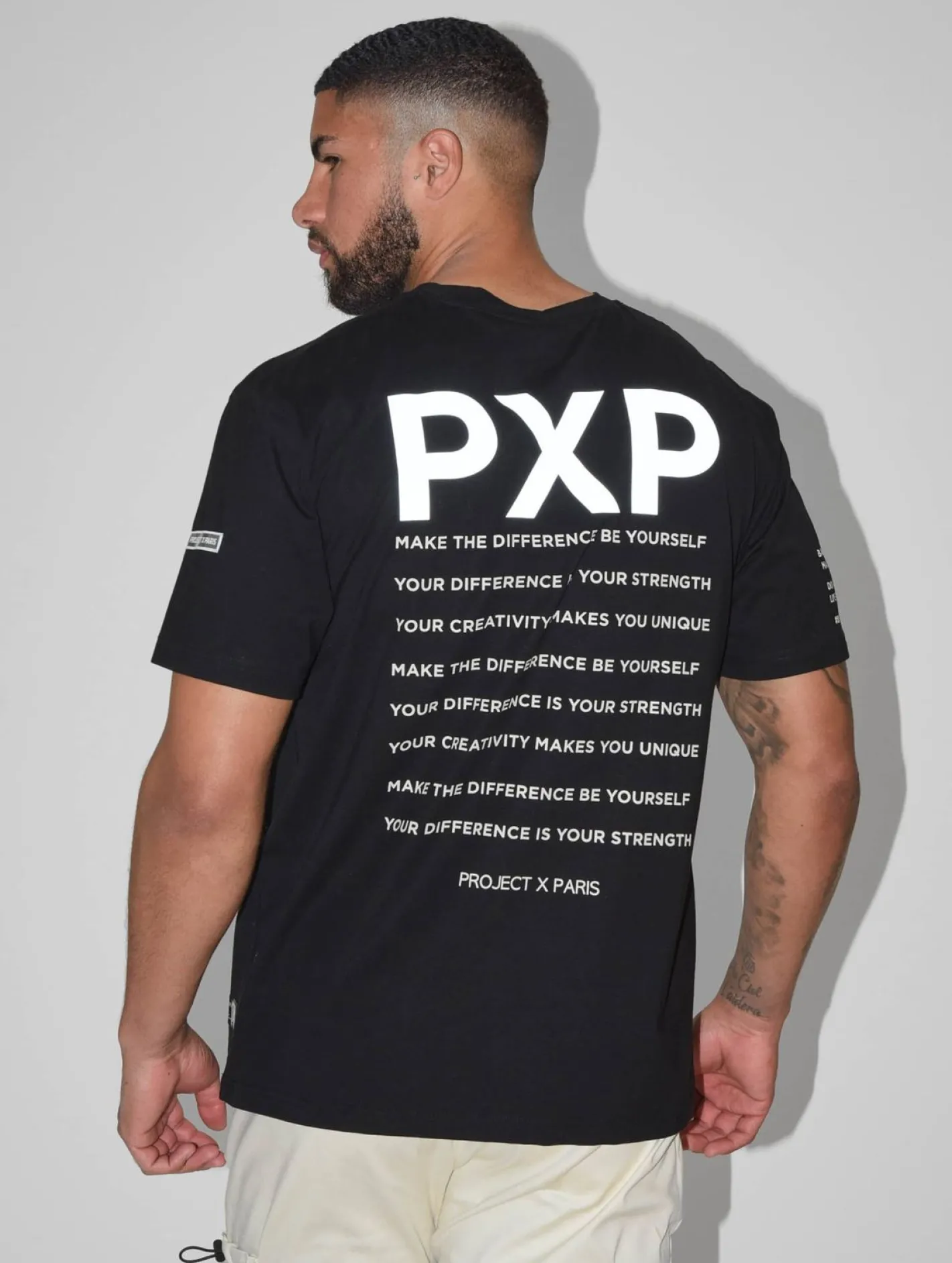 T-Shirts & Tank Tops*Project X Paris Reflektierendes Schriftdesign T-Shirt schwarz