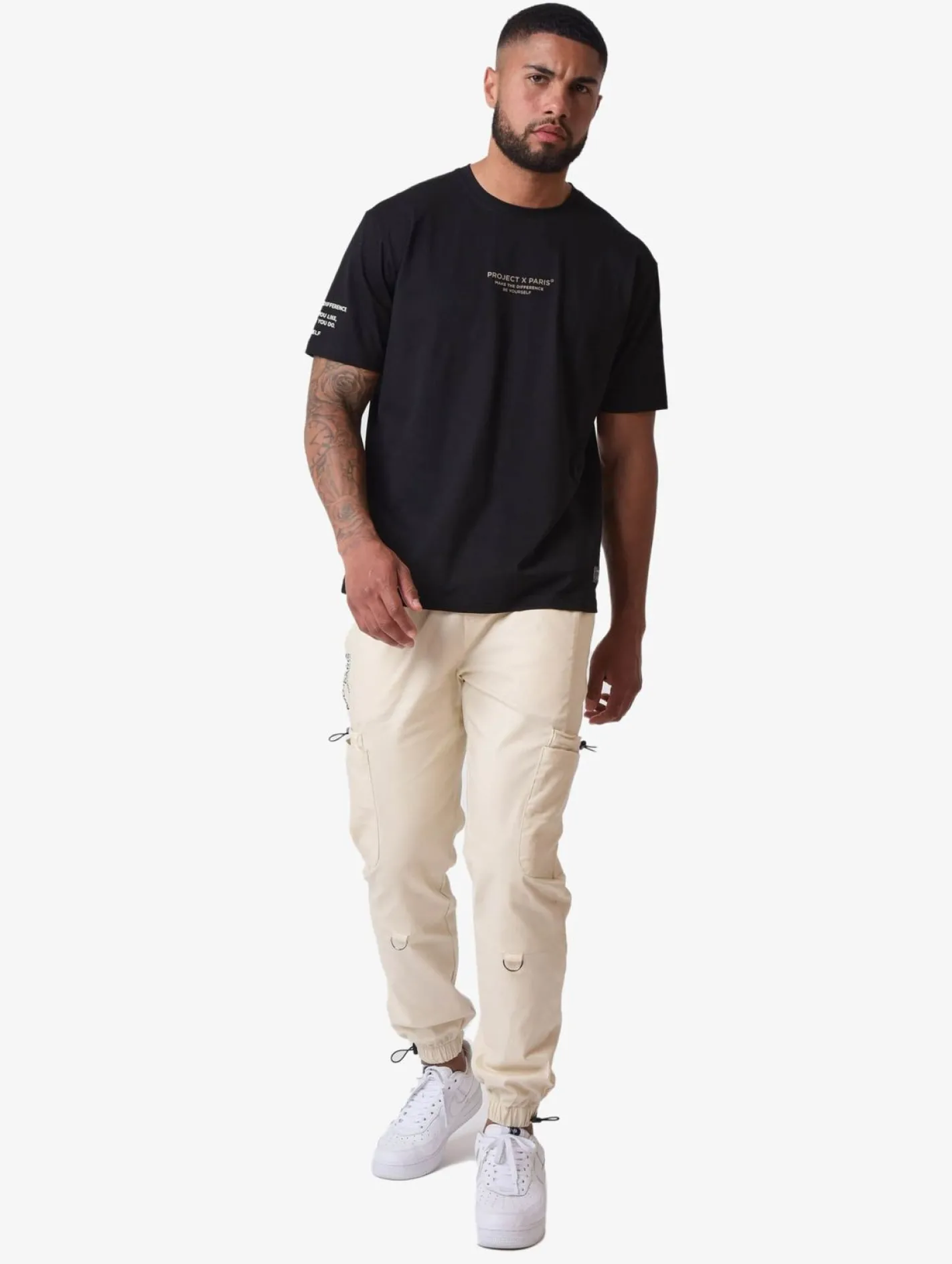 T-Shirts & Tank Tops*Project X Paris Reflektierendes Schriftdesign T-Shirt schwarz