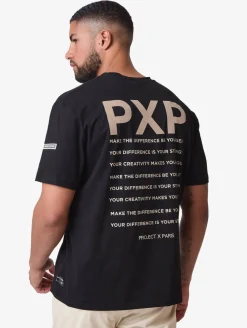 T-Shirts & Tank Tops*Project X Paris Reflektierendes Schriftdesign T-Shirt schwarz