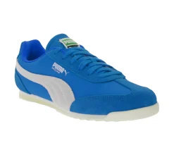 Sneaker & Turnschuhe*PUMA Arizona Nylon Retro-Sneaker mit Wildleder-Overlays Low-Top Schnür-Schuhe 398682 01 Blau/Weiß