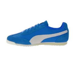 Sneaker & Turnschuhe*PUMA Arizona Nylon Retro-Sneaker mit Wildleder-Overlays Low-Top Schnür-Schuhe 398682 01 Blau/Weiß