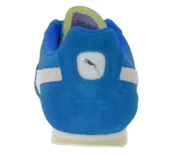 Sneaker & Turnschuhe*PUMA Arizona Nylon Retro-Sneaker mit Wildleder-Overlays Low-Top Schnür-Schuhe 398682 01 Blau/Weiß