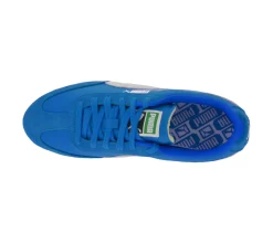 Sneaker & Turnschuhe*PUMA Arizona Nylon Retro-Sneaker mit Wildleder-Overlays Low-Top Schnür-Schuhe 398682 01 Blau/Weiß