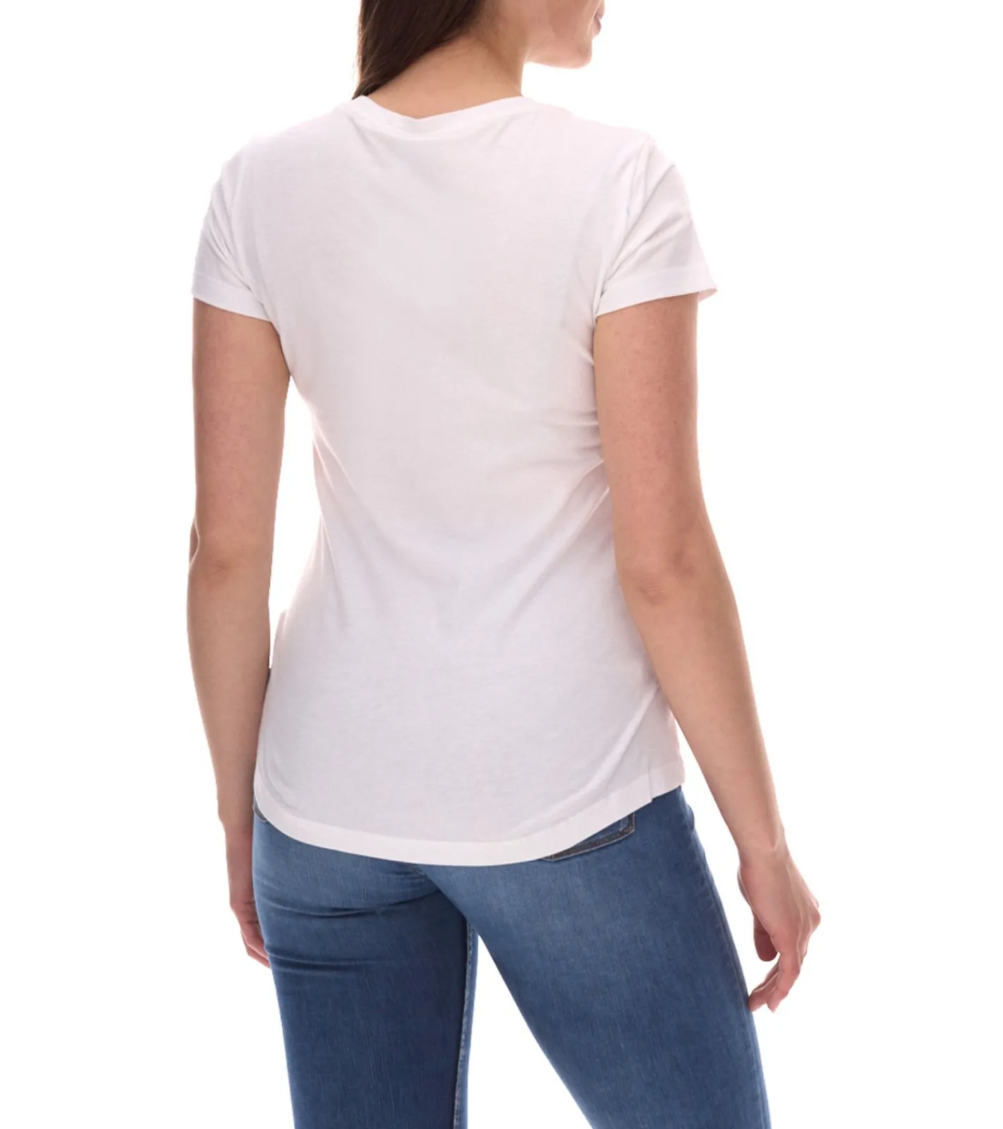 Fitnessmode & Jogginghosen|Tops & T-Shirts*PUMA City Damen Baumwoll-Shirt mit Praha/Prag Schriftzug Kurzarm-Shirt Rundhals-Shirt 575957 20 Weiß/Schwarz