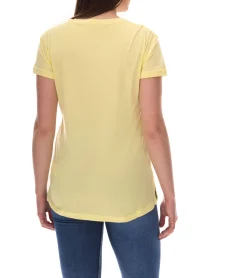 Fitnessmode & Jogginghosen|Tops & T-Shirts*PUMA Damen Sommer-Shirt mit DryCell-Technologie Baumwoll-Shirt Kurzarm-Shirt mit -Logo 586454 40 Gelb/Weiß