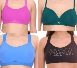 Unterwäsche|Sportoberbekleidung*PUMA Damen Sport-BH sitzender Trainings-Bustier Soft Bra in Grün, Active Bra in Pink oder Blau, Training Bra in Schwarz