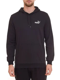 Pullover & Sweater*PUMA ESS Logo Herren stylischer Kapuzen-Pullover Baumwoll-Hoodie mit Logo auf der Brust 679631 , Schwarz, Blau Grau