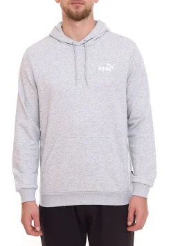 Pullover & Sweater*PUMA ESS Logo Herren stylischer Kapuzen-Pullover Baumwoll-Hoodie mit Logo auf der Brust 679631 04 Grau