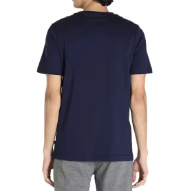 T-Shirts & Tank Tops*PUMA Herren Baumwoll-Shirt mit großem -Schriftzug Rundhals-Shirt Sport-Shirt 854742 05 Dunkelblau/Weiß