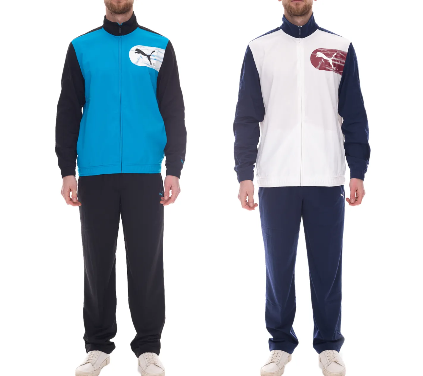 Sportoberbekleidung|Jogginghosen & Fitnessmode*PUMA Herren Trainings-Anzug trendiger Sport-Anzug Fitness-Anzug 831779 in oder Blau/Schwarz Weiß/Navy