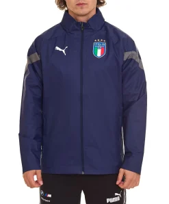 Sportoberbekleidung|Jacken & Mäntel*PUMA Italien 2022 Herren Trainingsjacke mit versteckter Kapuze All-Wetter-Jacke rainCELL 767068 04 Blau