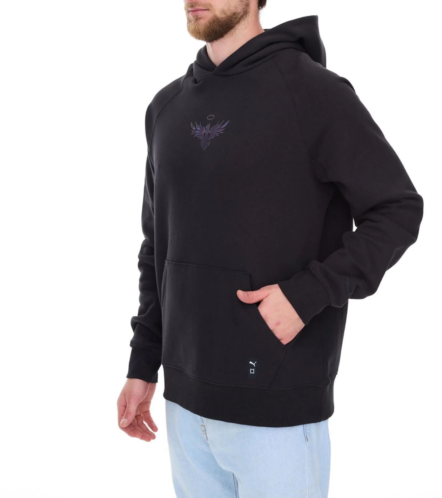 Pullover & Sweater*PUMA Melo Alwayz On Hoodie nachhaltiger Herren Kapuzen-Pullover Baumwoll-Hoodie 320 g/cm² 625991 01 Schwarz