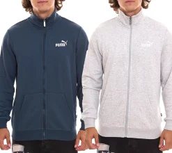 Pullover & Sweater|Sportoberbekleidung*PUMA Men Ess 2 Col Track Jacket nachhaltige Herren Sweat-Jacke Trainings-Jacke Baumwolle 679632 oder Blau Grau