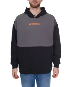 Pullover & Sweater|Ballsport*PUMA OLYMPIQUE DE MARSEILLE Herren Kapuzen-Pullover nachhaltiger Baumwoll-Hoodie mit Logo-Schriftzug 771970 10 Schwarz/Grau