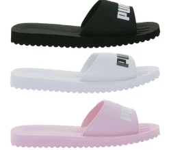 Zehentrenner & Sandalen|Sandalen & Zehentrenner*PUMA Purecat Bade-Latschen für Damen und Herren Sommer-Schlappen mit EVA-Sohle 360262 Schwarz, Weiß oder Rosa