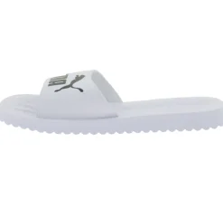 Zehentrenner & Sandalen*PUMA Purecat Bade-Latschen für Damen und Herren Sommer-Schlappen mit EVA-Sohle 360262 17 Weiß/Schwarz