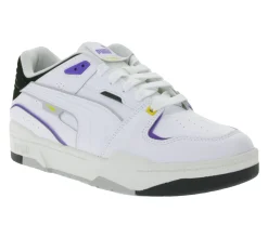 Sneaker & Turnschuhe|Turnschuhe & Sneaker*PUMA SLIPSTREAM Echtleder-Schuhe im Retro-Vibe Freizeit-Sneaker mit farbigen Akzenten Schnür-Schuhe 393266 Weiß/Lila oder Weiß/Grün