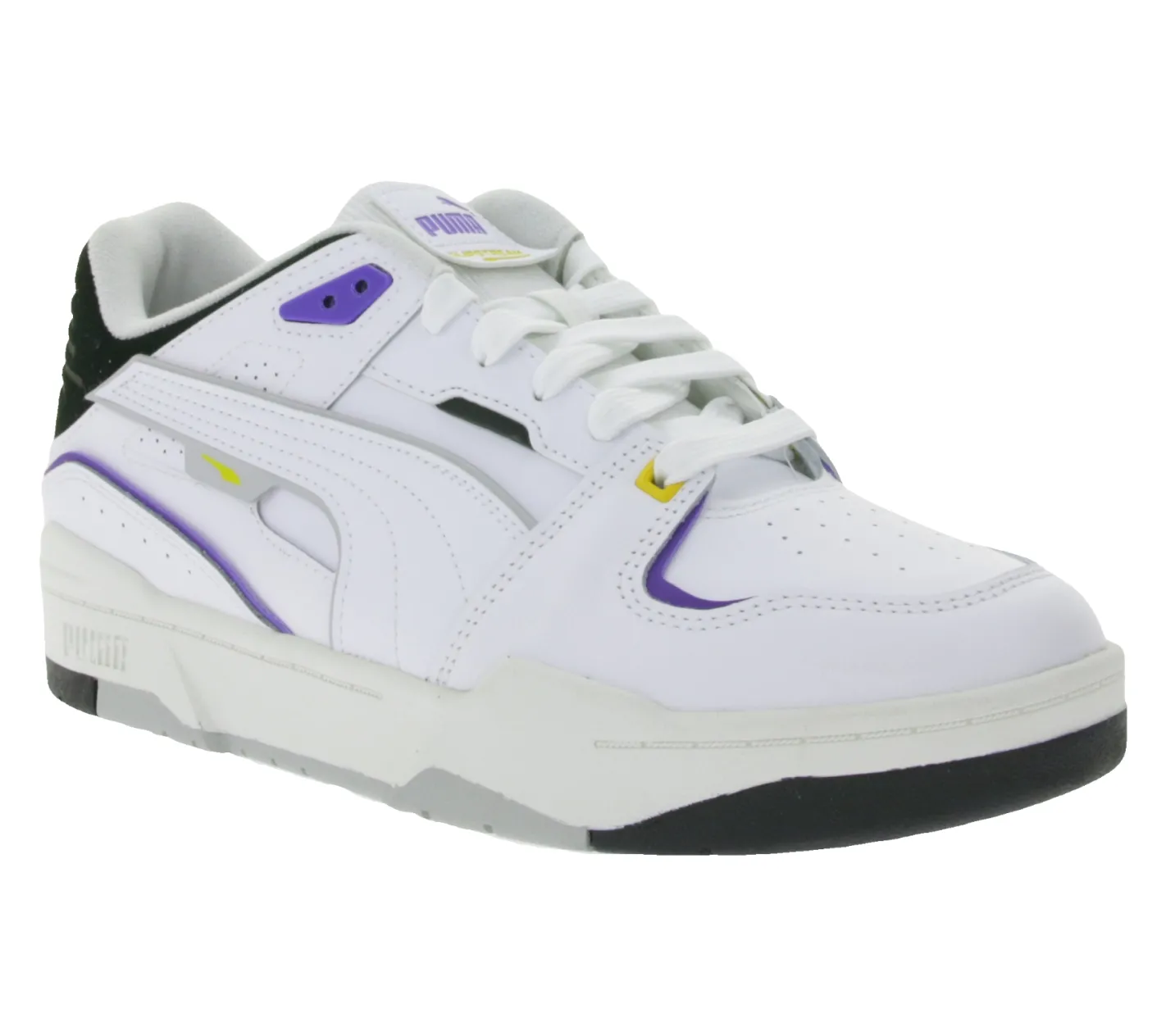 Sneaker & Turnschuhe|Turnschuhe & Sneaker*PUMA SLIPSTREAM Echtleder-Schuhe im Retro-Vibe Freizeit-Sneaker mit farbigen Akzenten Schnür-Schuhe 393266 Weiß/Lila oder Weiß/Grün