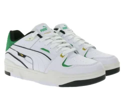 Sneaker & Turnschuhe|Turnschuhe & Sneaker*PUMA SLIPSTREAM Echtleder-Schuhe im Retro-Vibe Freizeit-Sneaker mit farbigen Akzenten Schnür-Schuhe 393266 Weiß/Lila oder Weiß/Grün