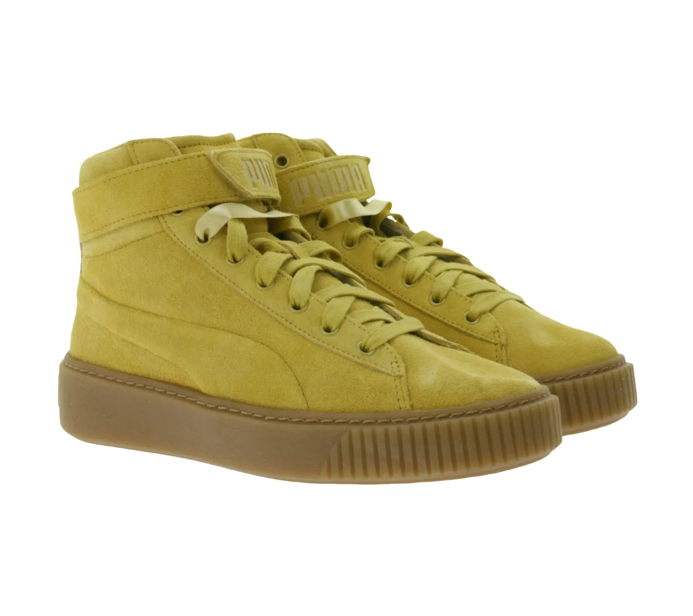 Turnschuhe|Sneaker & Turnschuhe*PUMA Suede Platform Mid Damen Plateau-Sneaker Echt-Leder Hi-Top Sneaker 366018 03 Sand-Beige