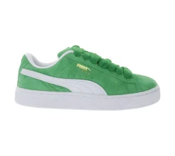 Turnschuhe|Sneaker & Turnschuhe*PUMA Suede XL Kinder Sneaker Echtleder-Schuhe Damen Skater-Schuhe mit Wechselfußbett Low-Top 396577 12 Grün/Weiß