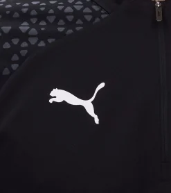 Pullover & Sweater|Jogginghosen & Fitnessmode*PUMA teamCup Herren Troyer-Pullover mit DryCell-Technologie Trainings-Shirt grafischem Design Sport-Shirt Fitness-Pullover Sport-Ausrüstung 657982 03 Schwarz