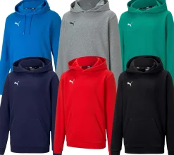 Pullover & Sweater*PUMA teamGOAL 23 Casuals Kinder Hoody mit Kängurutasche Kapuzen-Pullover für Jugendliche Jungen & Mädchen 656711 Rot, Schwarz, Grün, Navy, Grau, Blau
