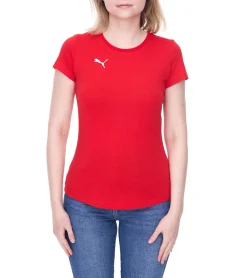Fitnessmode & Jogginghosen|Tops & T-Shirts*PUMA TeamGoal23 Damen T-Shirt Sport-Shirt Baumwoll-Shirt mit Logo-Patch Fitness-Shirt 657085 Grau, , Blau oder Schwarz Rot