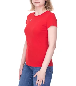 Fitnessmode & Jogginghosen|Tops & T-Shirts*PUMA TeamGoal23 Damen T-Shirt Sport-Shirt Baumwoll-Shirt mit Logo-Patch Fitness-Shirt 657085 Grau, , Blau oder Schwarz Rot