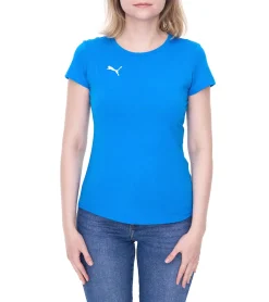 Fitnessmode & Jogginghosen|Tops & T-Shirts*PUMA TeamGoal23 Damen T-Shirt Sport-Shirt Baumwoll-Shirt mit Logo-Patch Fitness-Shirt 657085 Grau, , Blau oder Schwarz Rot
