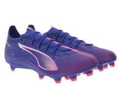 Fußballschuhe|Ballsport*PUMA ULTRA 5 PLAY Match FG/AG Fußball-Schuhe mit SPEEDSYSTEM-Außensohle Trainings-Schuhe mit FastTrax-Stollendesign Sport-Schuhe Schnür-Schuhe Fitness-Zubehör 107687 01 Lila/Pink/Blau