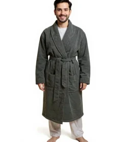 Bademode & Nachtwäsche|Nachtwäsche & Bademode*PUMA Unisex Bademantel mit zwei offenen Seitentaschen Morgen-Mantel 660008 41 Grau