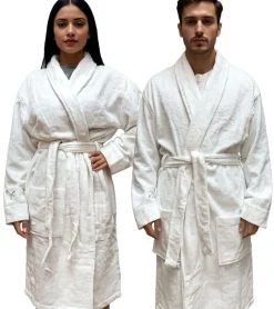 Bademode & Nachtwäsche|Nachtwäsche & Bademode*PUMA Unisex Bademantel mit zwei offenen Seitentaschen Morgen-Mantel 660008 04 Weiß