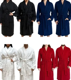 Bademode & Nachtwäsche|Nachtwäsche & Bademode*PUMA Unisex Bademantel mit zwei offenen Seitentaschen Morgen-Mantel 660008 Navy, Rot, Weiß oder Schwarz